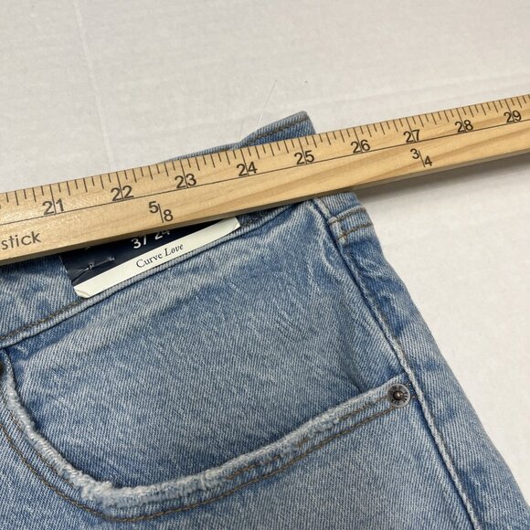 Abercrombie & Fitch Jean Short Womens Plus 37/24 Mom Short High Rise Curve Love - Picture 8 of 10